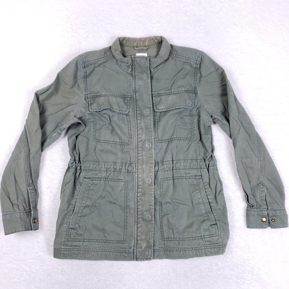 GAP Utility Field Jacket Womens M Greenish Gray Cargo Military Safari Shacket